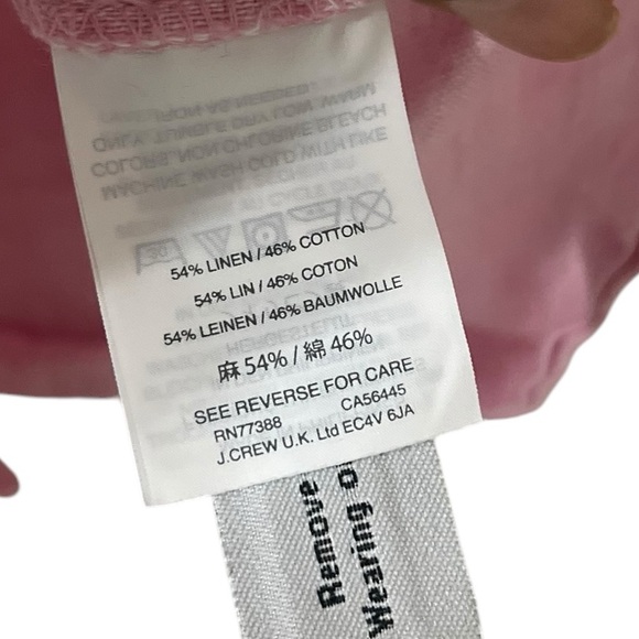 MADEWELL Pink Linen Short Sleeve Button Down Shirt Top - Picture 3 of 5